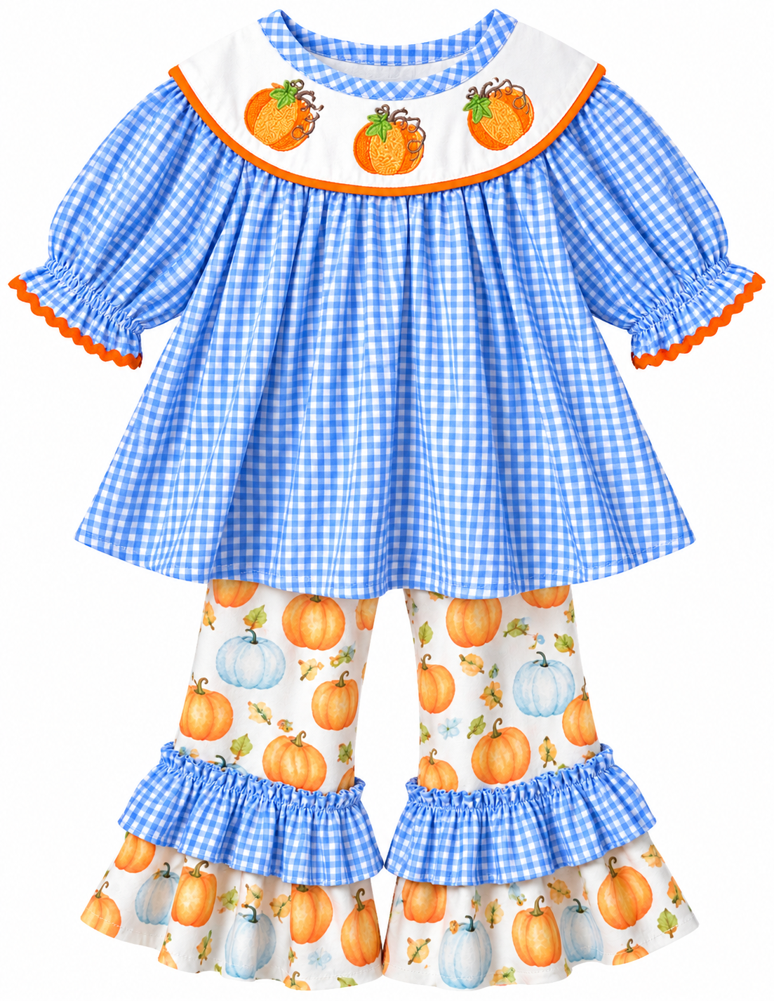 Pumpkin Gingham Pant Set