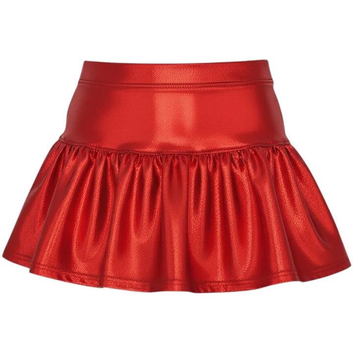 Gathered Skort in Red Shimmer