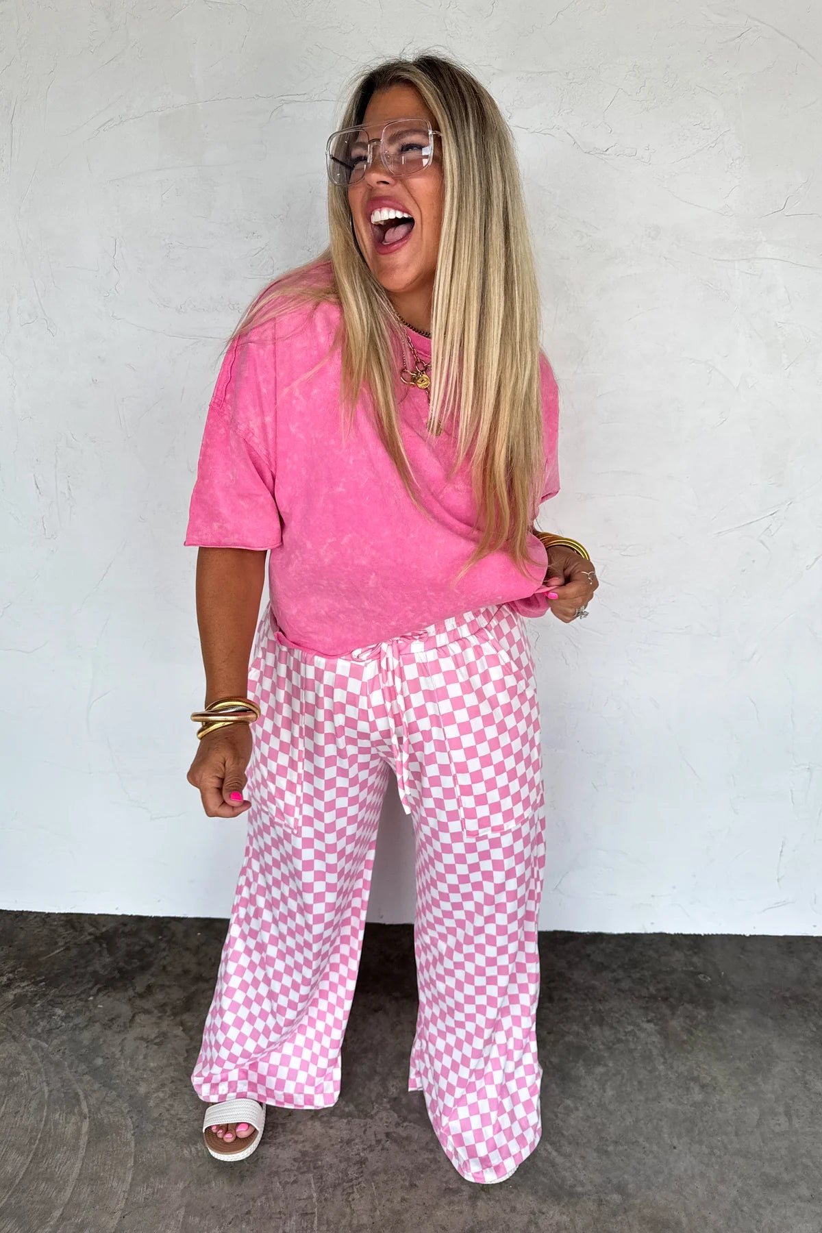 Pink Heathered Pocket Tee