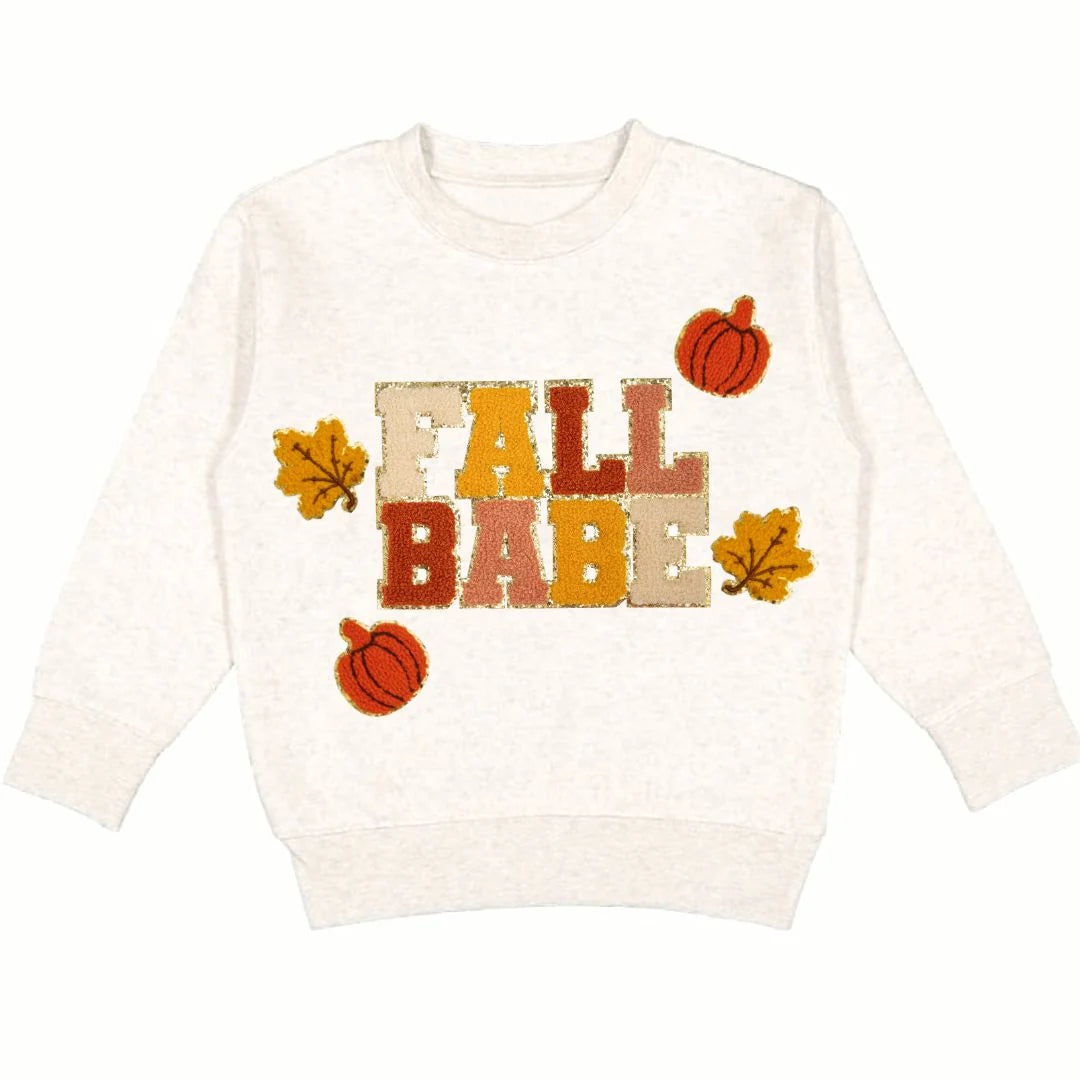 Girls Fall Babe Patch Long Sleeve Sweatshirt