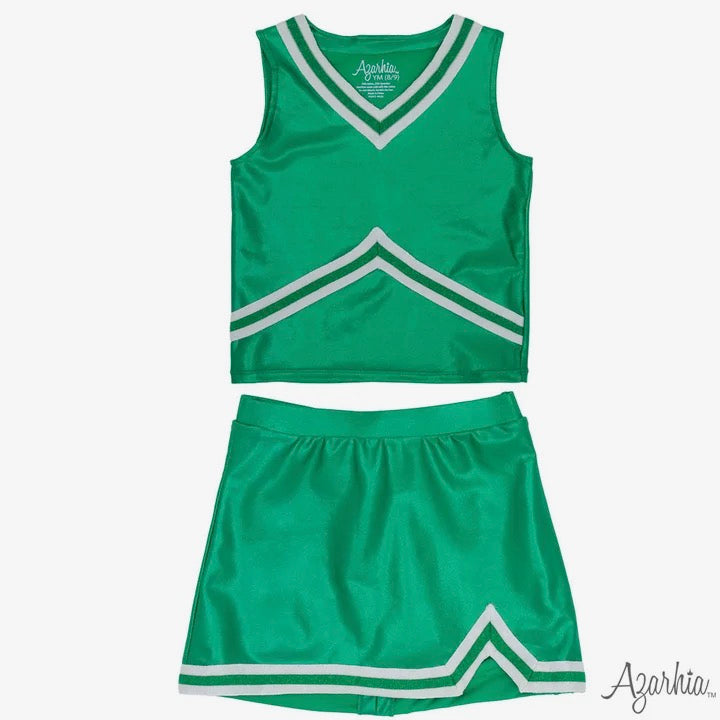 Shimmer Cheer Suit in Kelly Game Day