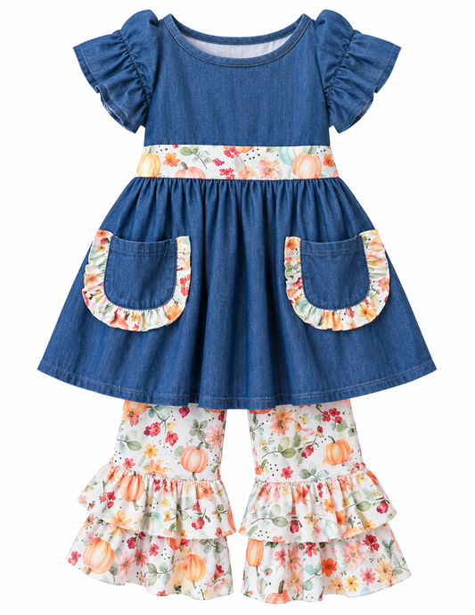 Denim Pumpkin Pant Set