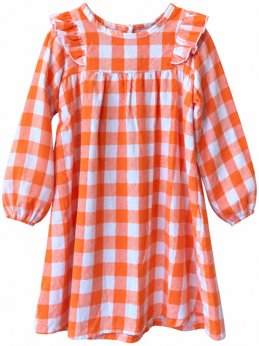 Orange Plaid Dress