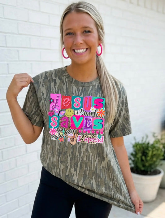 Jesus Saves I Spend Graphic Tee