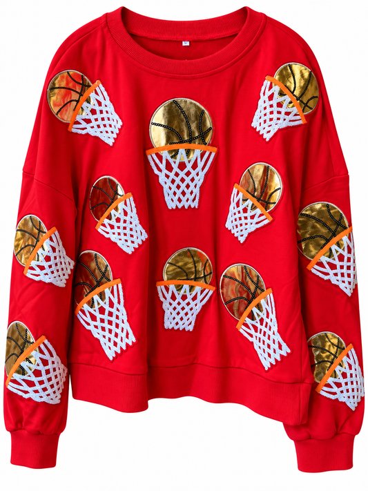 Basketball Hoop Patch Sweatshirt