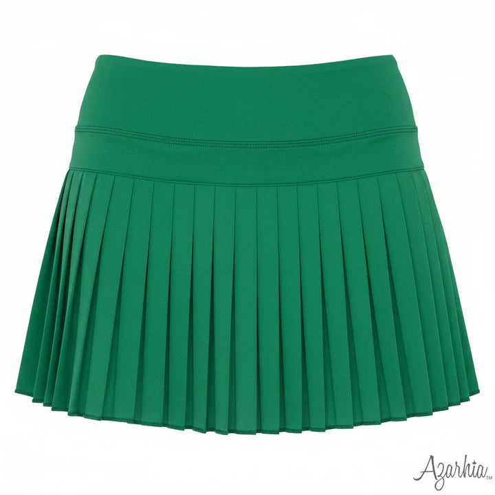 Mini Pleated Skort in Solid Kelly Green
