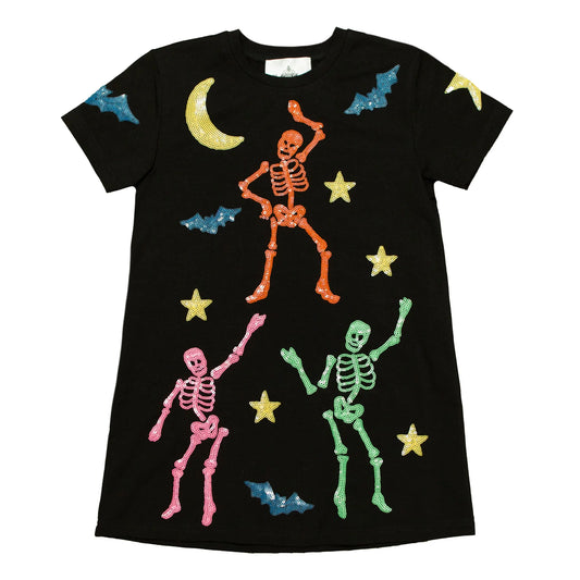 Black Sequin Skeleton Dress