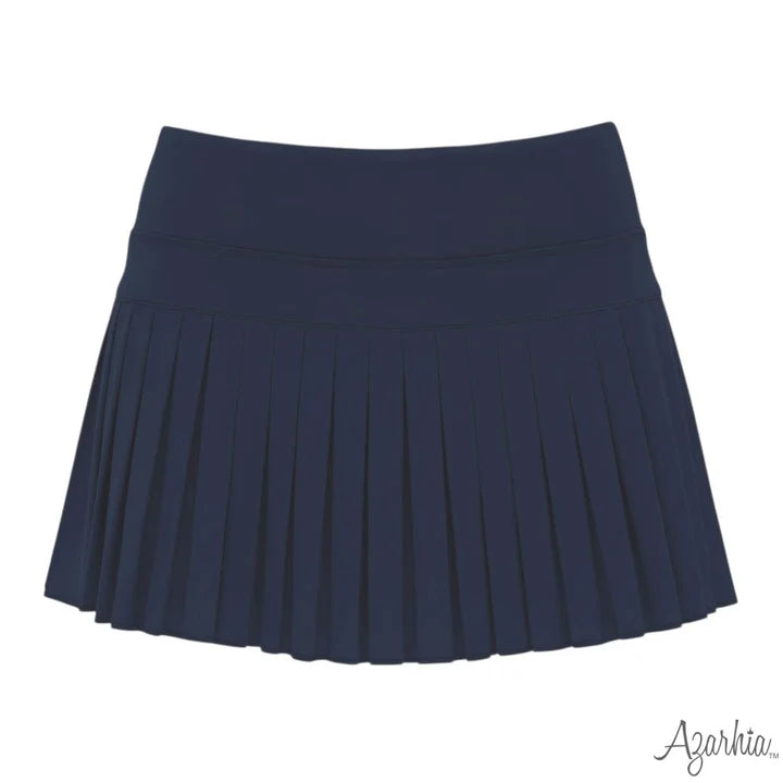 Mini Pleated Skort in Solid Navy