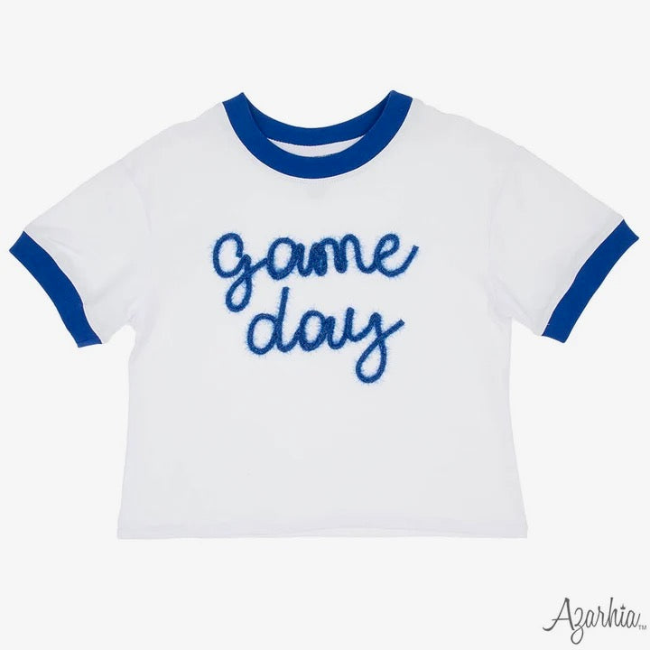 Tinsel Game Day Ringer Boxy T Royal