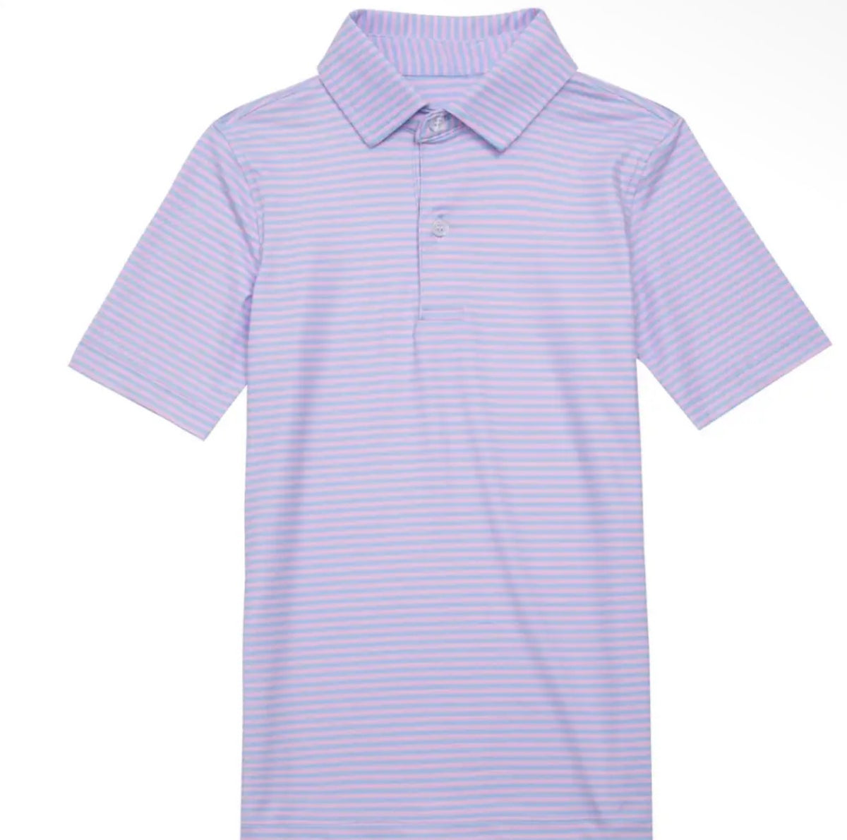 Men's Performance Polo Shirt - Micro Pink/Blue Stripes