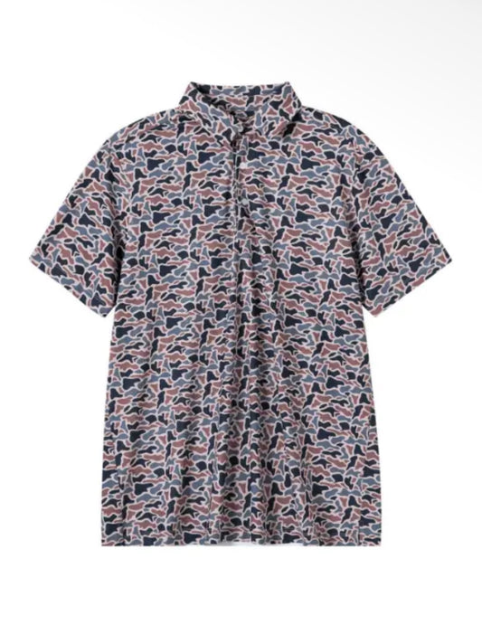 Men's Performance Polo Shirt - River Camo