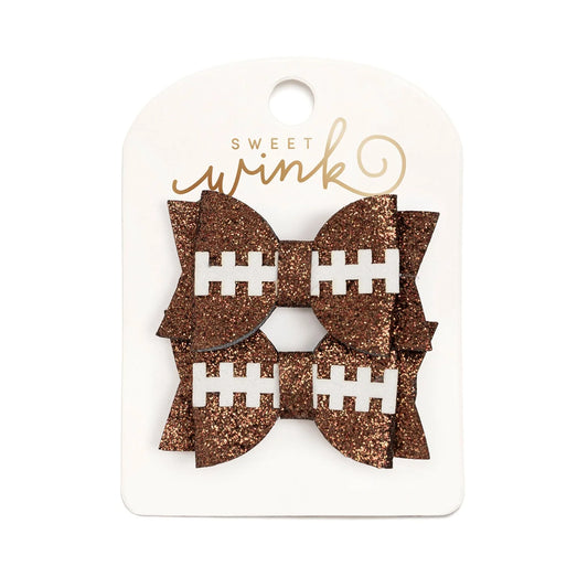 Game Day Glitter Bow Clip Set