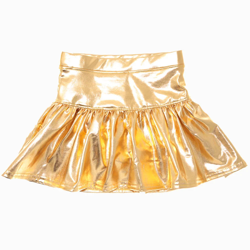 Metallic Gold Skorts