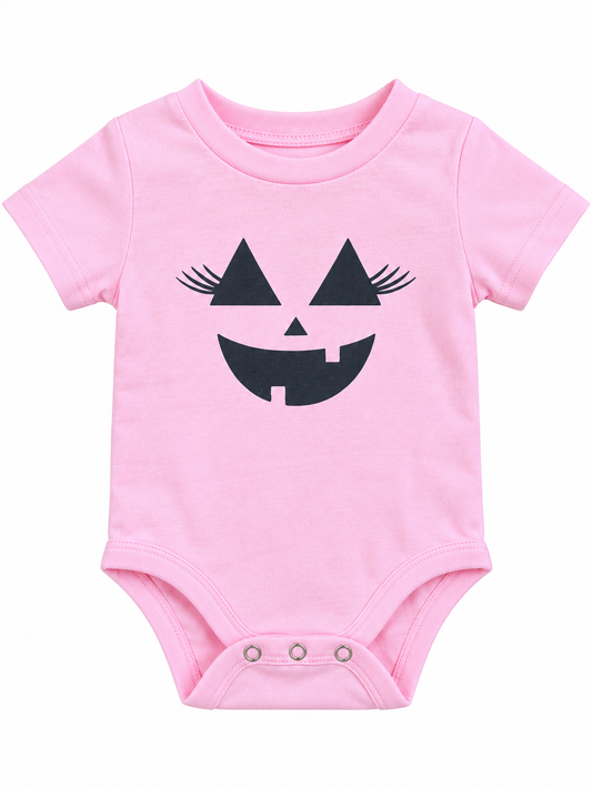 Baby Pink Pumpkin with Wink Onesie