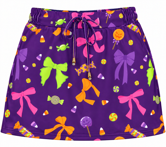 Purple Halloween Bow & Candy Skort