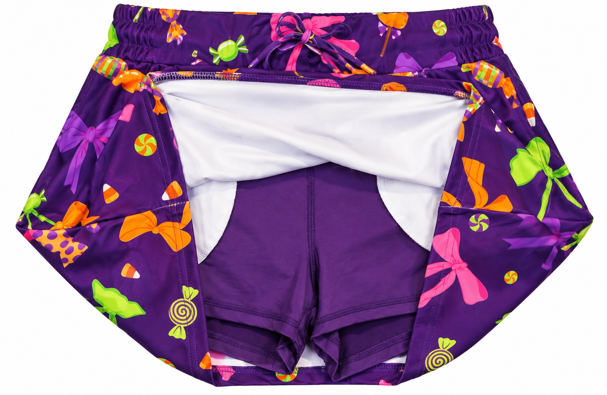 Purple Halloween Bow & Candy Skort