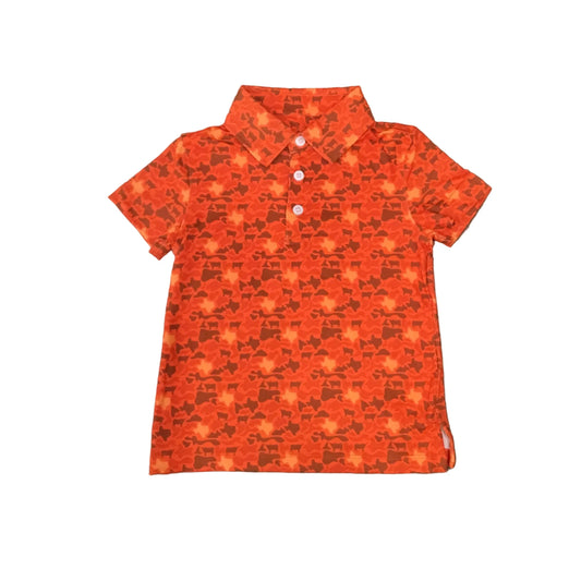 Kids Polo Shirt - TX Camo - Orange/Grey