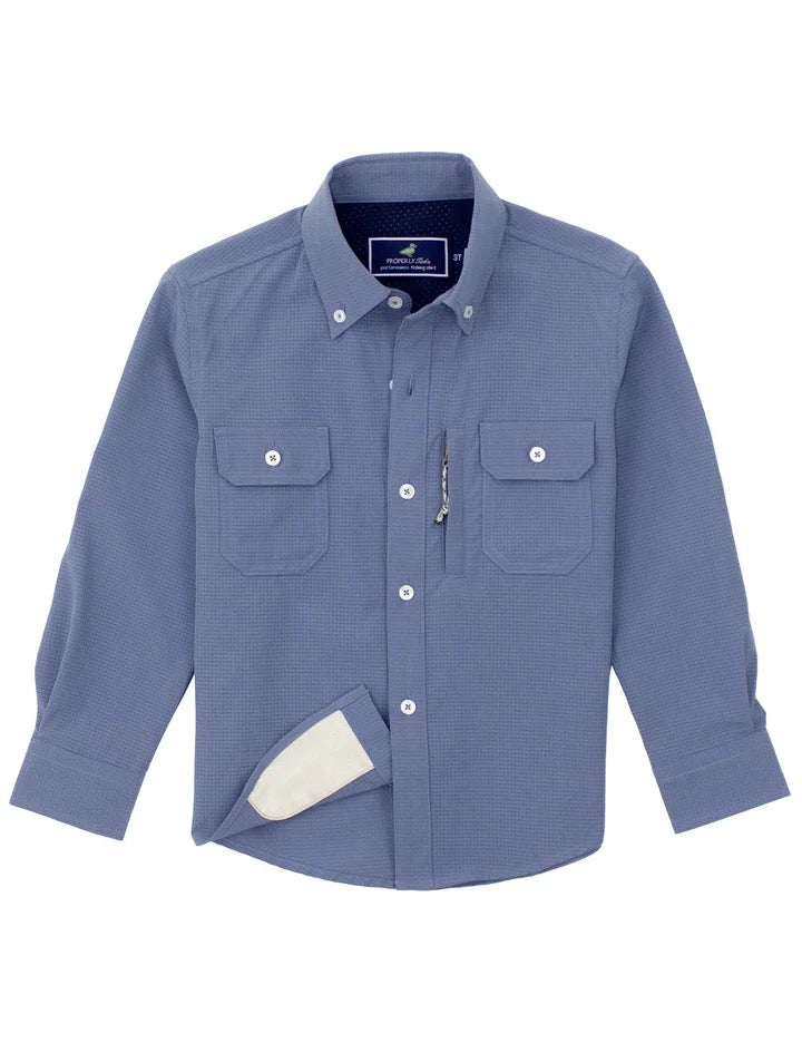 Boys Reeltech Fishery Shirt Dusk Blue