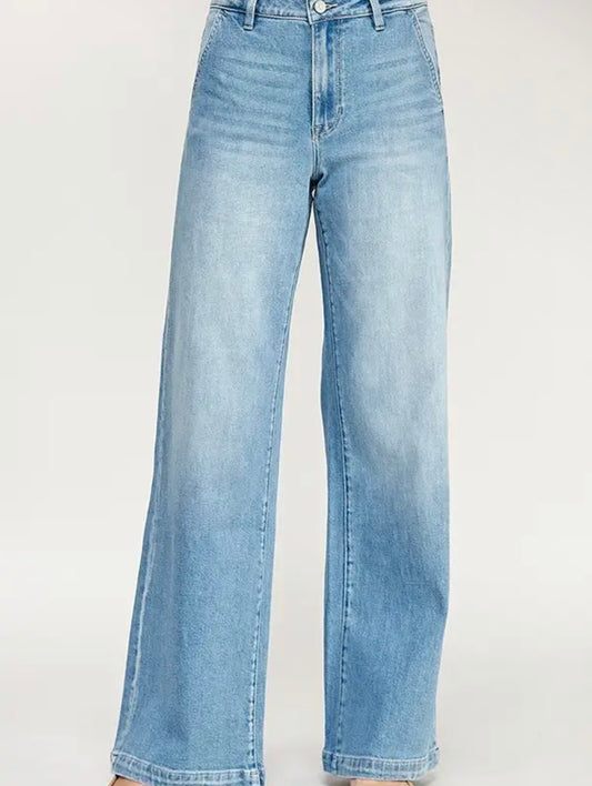 Light High Rise Comfort Palazzo Jeans