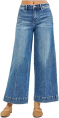 Load image into Gallery viewer, Medium Wash Trouser Wide Leg Jeans
