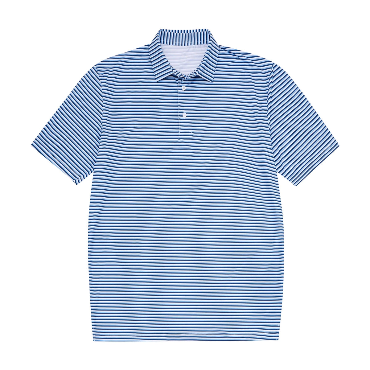 Kids Polo Shirt - Blue/Micro Black/White Stripe